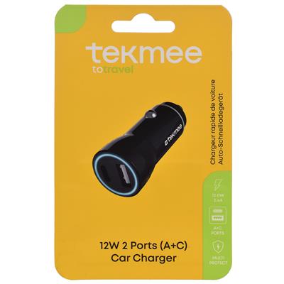 TEKMEE 12V, 2 USB Type-A+C