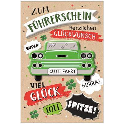 Bil. Führerschein Grünes Auto