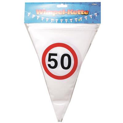 Wimpel-Girlande "50" 10m