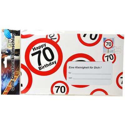 Umschlag für Geldgeschenk "70"