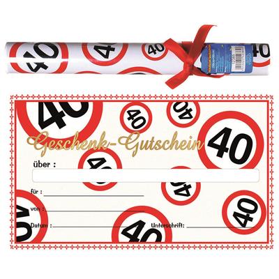 Geschenk-Gutschein "40" in Tube