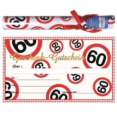 Geschenk-Gutschein "60" in Tube