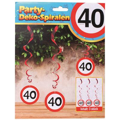 Party-Spiralen "40" 3-teilig