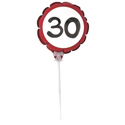 Ballon selbstaufblasend "30" 3-teilig