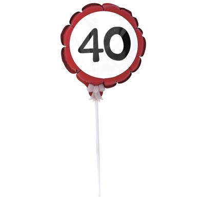 Ballon selbstaufblasend "40" 3-teilig