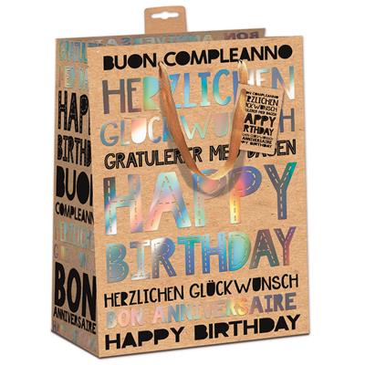 Geschenktasche "Happy Birthday" mittel