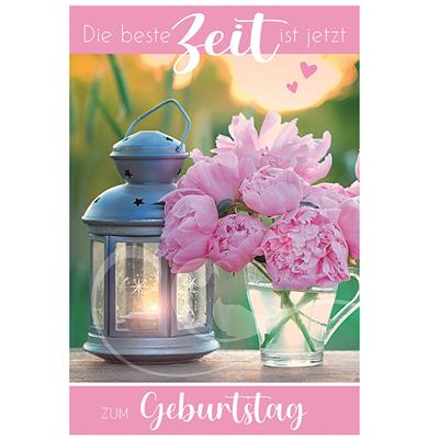 Bil. Geburtstag Blumen und Laterne