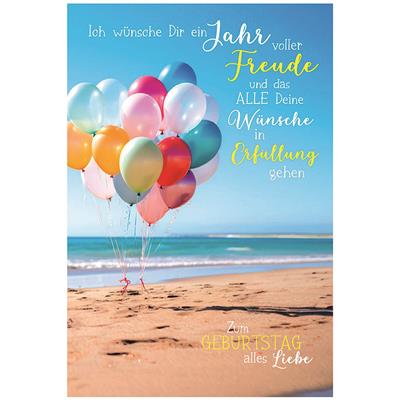 Bil. Geburtstag Strand mit Luftballons