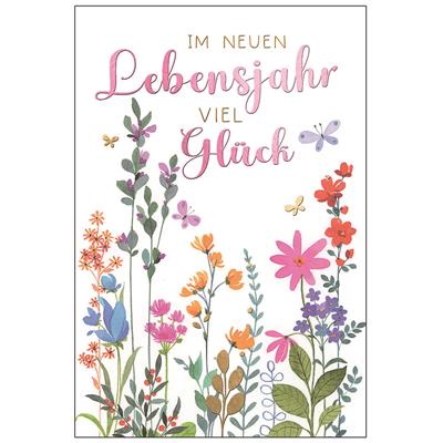 Bil. Geburtstag Blumen aquarell