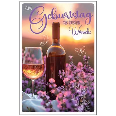 Bil. Geburtstag Wein und Lavendel