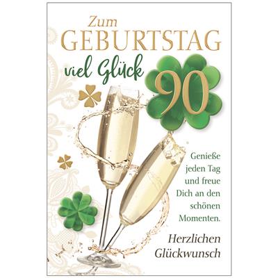 Bil. Geburtstag 90 Sekt und Kleeblatt