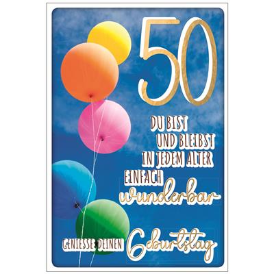 Bil. Geburtstag 50 aufsteigende Luftballons