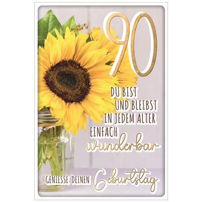 Bil. Geburtstag 90 Sonnenblume im Glas