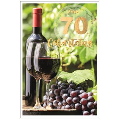 Bil. 70. Geburtstag Weinglas, Weinrebe