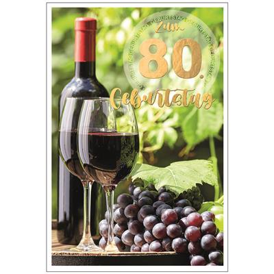 Bil. 80. Geburtstag Weinglas, Weinrebe