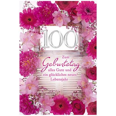 Bil. Geburtstag 100 Blumenrahmen