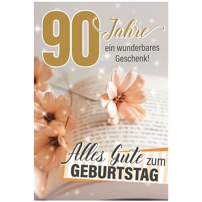 Bil. Geburtstag 90 Blumen auf Buch