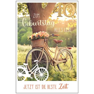 Bil. Geburtstag 40 Fahrrad am Baum