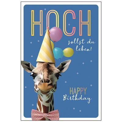 Bil. Geburtstag Giraffe mit Partyhut
