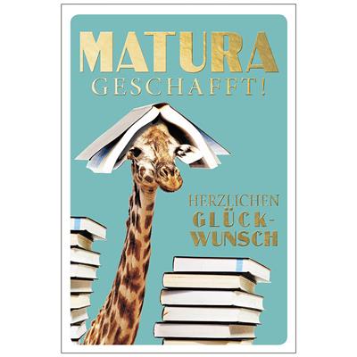 Bil. Matura - geschafft Giraffe mit Buch