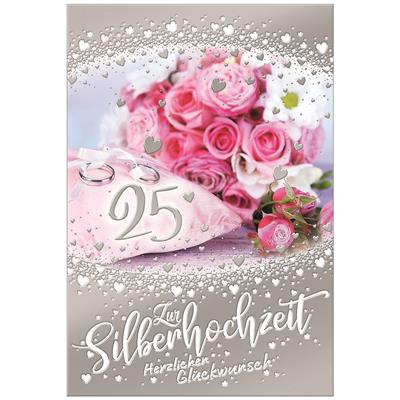 Bil. Silberhochzeit Blumen rosa