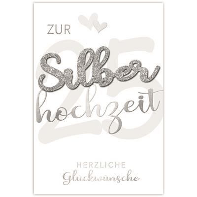 Bil. Silberhochzeit Glitzer-Schrift "Silber"