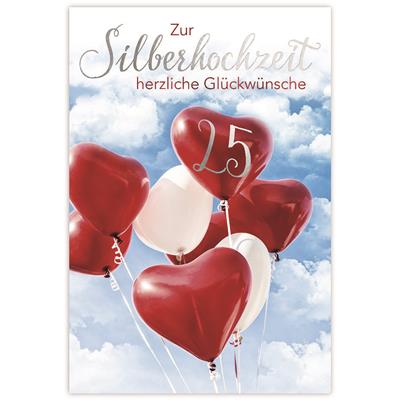 Bil. Silberhochzeit Herz-Luftballons