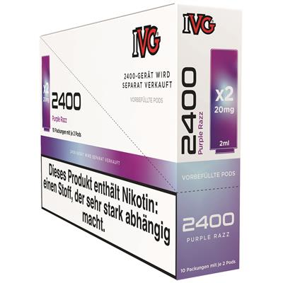 IVG 2400 Pods, 2x2ml - Purple Razz