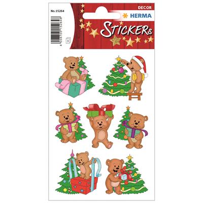 Sticker Decor Weihnachtsbären, 3 BL