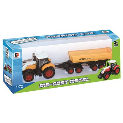 Traktor Set 22cm, Die-Cast 6-fach sort.