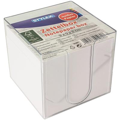 Zettelbox, 9x9x8cm, 700 Blatt, weiß
