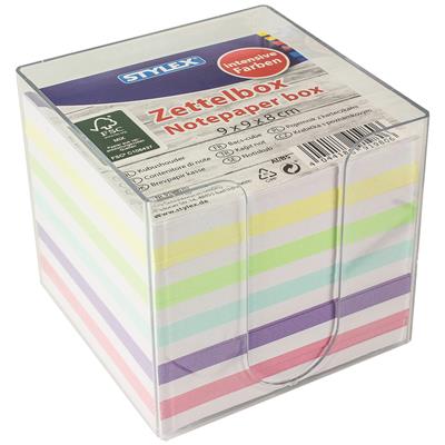 Zettelbox 700 Blatt farbig 9x9x8 cm