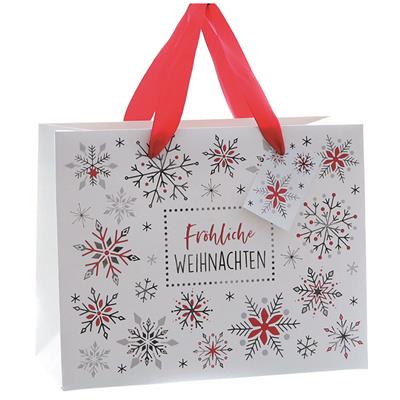 Geschenktasche "Schneeflocken" mittel