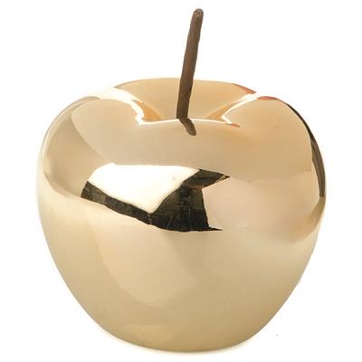 Apfel Porzellan gold 12 cm