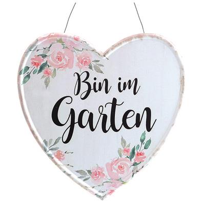 Schild "Bin im Garten" 25x25cm