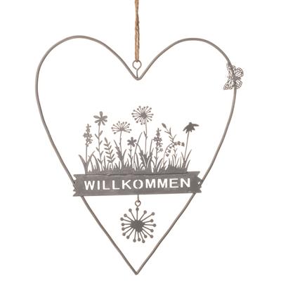 Hänger "Willkommen - Blumen" 21cm