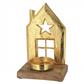 Kerzenhalter "Haus" gold 22cm