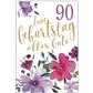 Bil. Geburtstag 90 Blumen pastell