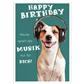 Bil. Geburtstag Hund mit Kopfhörer