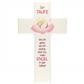 Kinderkreuz zur Taufe rosa/weiß 15cm