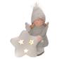 Engel mit Textilmütze und LED Stern 19 cm